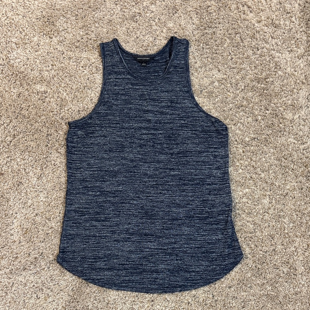 Womens Blue Sleeveless Tank Top